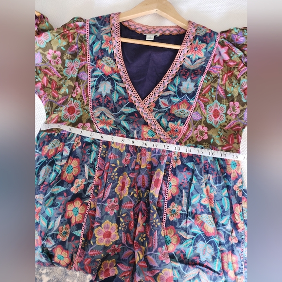 Sundance Bohemian Multicolor Floral Long Sleeve Dress - Picture 10 of 16